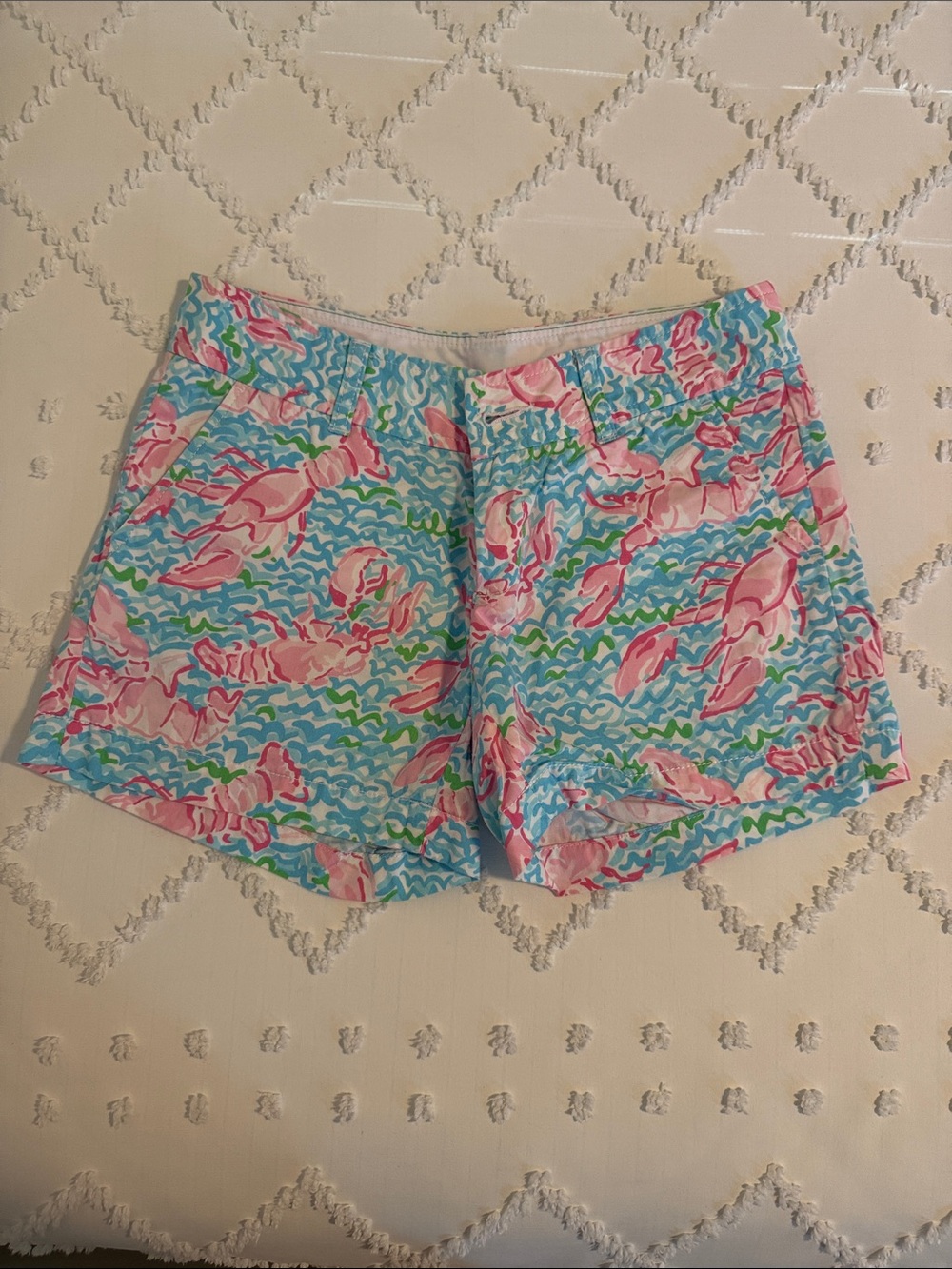 Lilly Pulitzer Pink & Blue Lobster Callahan shorts Size 0